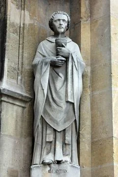Saint Cloud statue, Saint Germain l Auxerrois church, Paris Saint Cloud st... Stock Photos