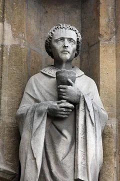 Saint Cloud statue, Saint Germain l Auxerrois church, Paris Saint Cloud st... Stock Photos