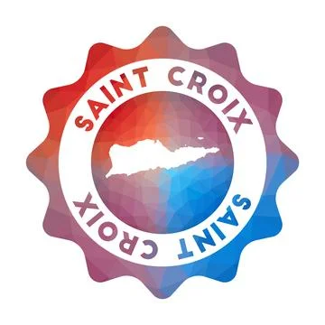 Saint Croix low poly logo. Colorful gradient travel logo of the island in g.. 스톡 일러스트