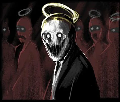 Saint darkness smile Stock Illustration