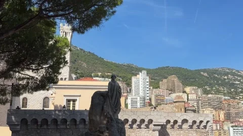 Saint Devota Statue Monaco - Static Daytime View Stock Footage 346505869