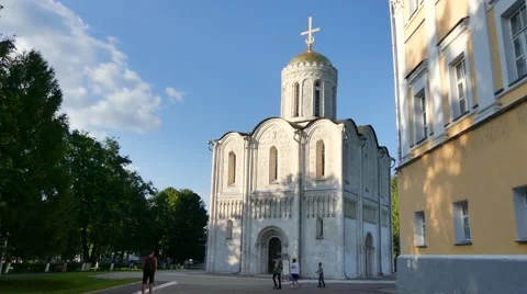 Saint Dimitry church summer Stock Footage 66776582
