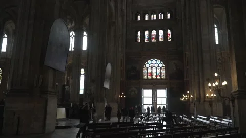 Saint Eustache Church Interior Paris Stock Footage 237753856