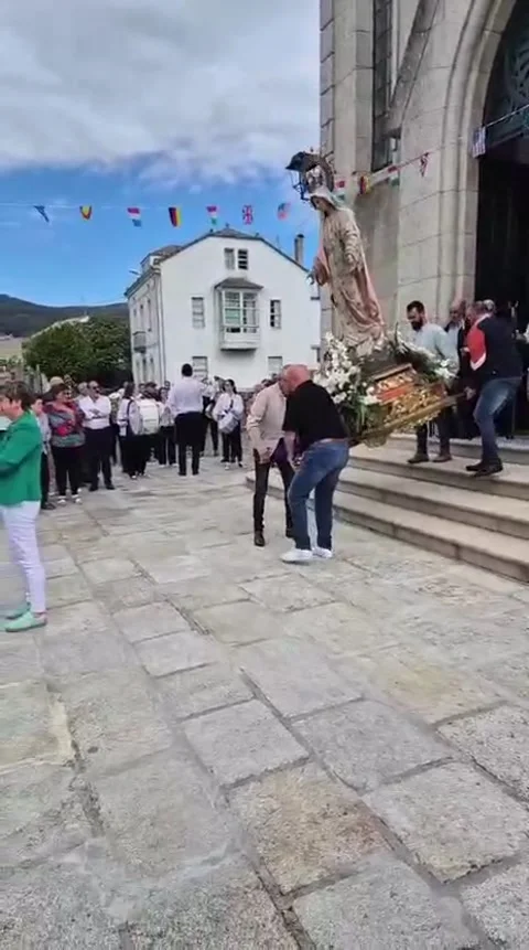 Saint Falls During Procession, Spain - 08 Sep 2025 Stock Footage 317106590