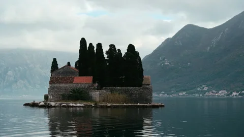 Saint George Catholic Monastery Close View, Perast, Montenegro 動画素材 337301743