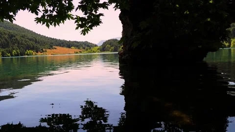 Saint George monastery ruins at Doxa Mountain Lake, Peloponnese, Greece 2025 Stock Footage 314266256