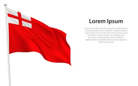 Saint George Red Ensign Flag Waving on a White Background Stock Illustration