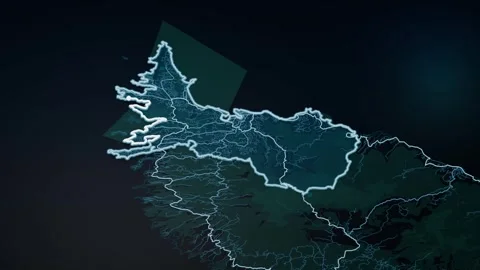 Saint George Saint George s Grenada Digital Map Highlight 4K Video stock 338160212