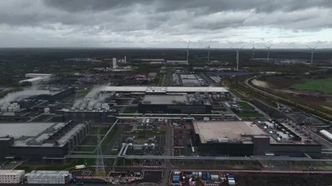 Saint Ghislain data center, digital applications, AI and artificial Stock Footage 320457471