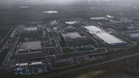 Saint Ghislain data center, hyperscaler. Artificial intelligience, AI and cloud Stock Footage 320597653