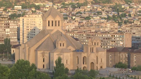 Saint Gregory the Illuminator Cathedral in Yerevan Stock Footage 30371962