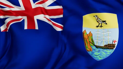 Saint Helena cloth flag background loop Stock Footage 310850474