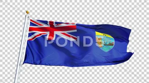 Saint Helena flag, close up, isolated with alpha channel Stock Photos