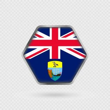 Saint Helena flag in a hexagon frame. Illustrazione stock