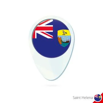 Saint Helena flag location map pin icon on white background. Stock Illustration