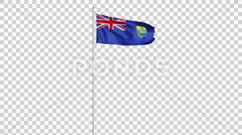 Saint Helena flag, long shot, isolated with alpha channel Stock Photos