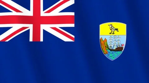 Saint Helena realistic flag looping HD background Stock Footage 84280887