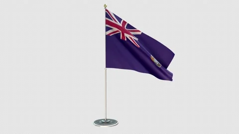 Saint Helena Small Flag Pole Loops With Alpha Stock-Footage 162601688