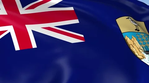 Saint Helena Waving Flag Background Loop Stock Footage 317848788