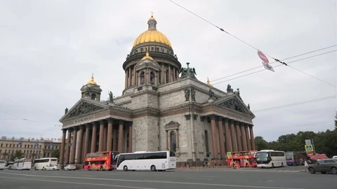 Saint Isaac is a cathedral that currently functions as a museum. Stock Footage 115096625