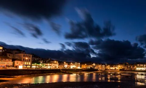 Saint Ives Harbor Dark Stock Photos