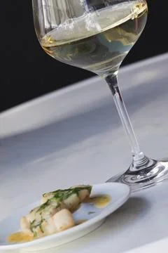 Saint-Jacques on a plate Stock Photos