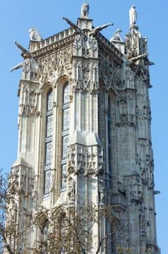 Saint-Jacques Tower , Paris. 库存照片