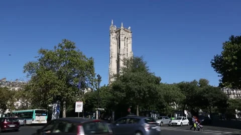 Saint Jacques Tower (Tour Saint-Jacques) Stock Footage 203370506