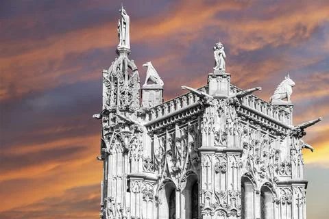 Saint-Jacques Tower (Tour Saint-Jacques). Paris, France Stock Photos