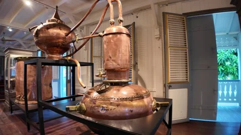 Saint-James rum distillery producing Rhum Agricole in Martinique Vidéo 328131093