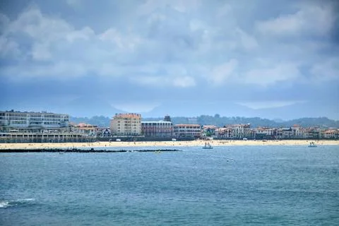 Saint Jean de Luz, Basque Country, Atlantic coast, sea water and sandy beach Stock Photos