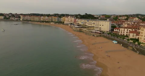 Saint-Jean-de-Luz famous resort fishing port on the Basque coast natural sandy Video stock 257419191