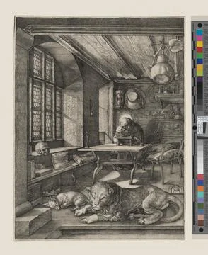 Saint Jerome in his Study. Albrecht Drer (Germany, Nuremberg, 1471-1528). 1.. Stock Illustration