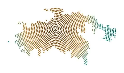 Saint John dotted map. Digital style shape of Saint John. Tech icon of the .. Illustrazione stock