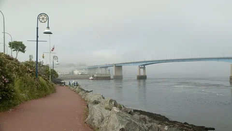 Saint John Harbour Passage trail and bridge, 4k Stock Footage 112274632