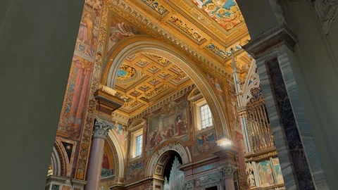 Saint John Lateran Interior 18 Video stock 336023217