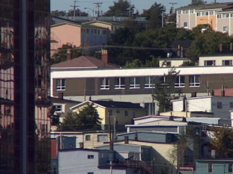 Saint John's detail of an urban agglomeration Stock Footage 142126690