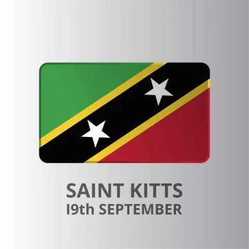Saint Kitts 19th September Independence Day lettering Stock Illustration