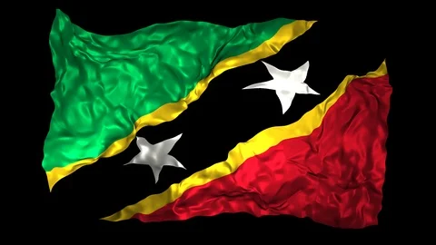 Saint Kitts and Nevis flag Stock Footage 110847597