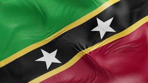 Saint kitts and nevis flag waving Seamless silk flag 3d animation slow motion Stock-Footage 337773108