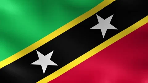 Saint Kitts and Nevis Flag Seamless Looping Background Stock Footage 339287962