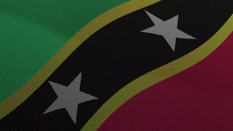 Saint Kitts and Nevis Flag Digital Particle Waving Seamless Loop Animation .. Stock Footage 339303320