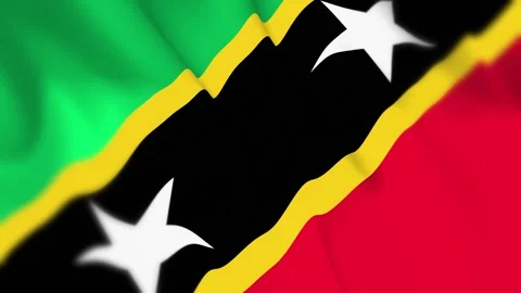Saint Kitts and Nevis Flag Seamless Loop 4k 60fps on Sky Background Stock Footage 340342428