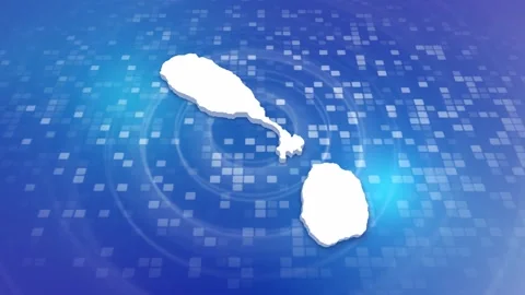 Saint Kitts and Nevis Map Intro Stock Footage 247911964