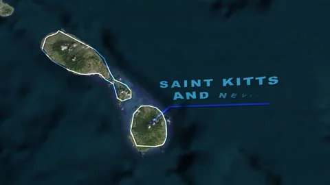 Saint Kitts and Nevis Map Animation Stock Footage 273876832
