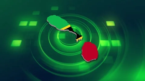 Saint Kitts and Nevis Map and Flag Background Stock Footage 344029662
