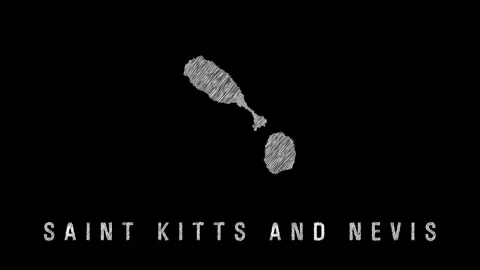 Saint kitts and nevis scribble map animation on black background Video stock 328313402