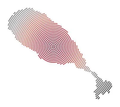 Saint Kitts dotted map. Digital style shape of Saint Kitts. Tech icon of th.. Stock Illustration