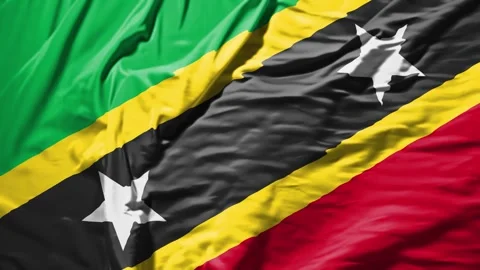 Saint kitts waving flag realistic cloth animation Stock Footage 309193390