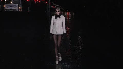 Saint Laurent Spring Summer 2019 Fashion Show Photocall, Paris - 25 Sep 2018 Stock Footage 205437744
